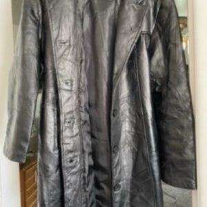 Le World Vintage Leather Trench Coat